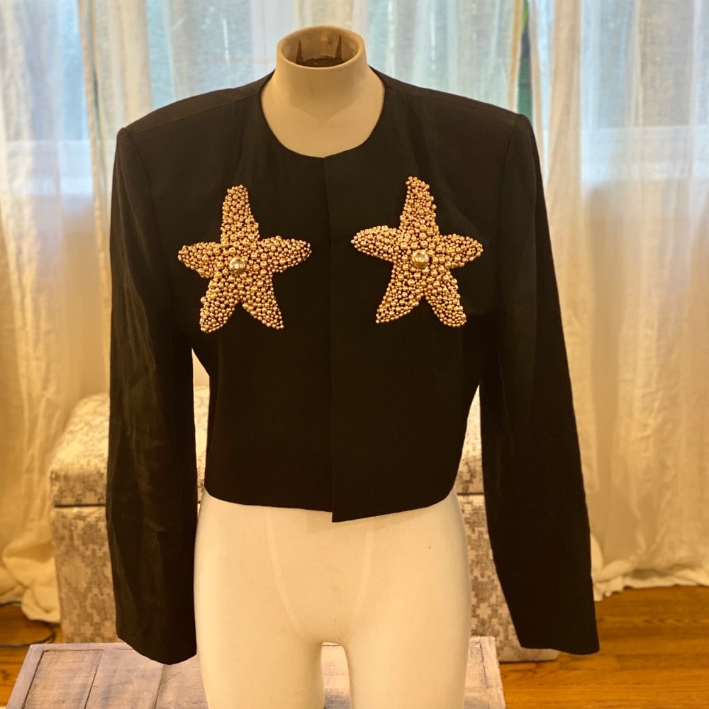 Carlisle Cropped Jacket with Beaded Stars